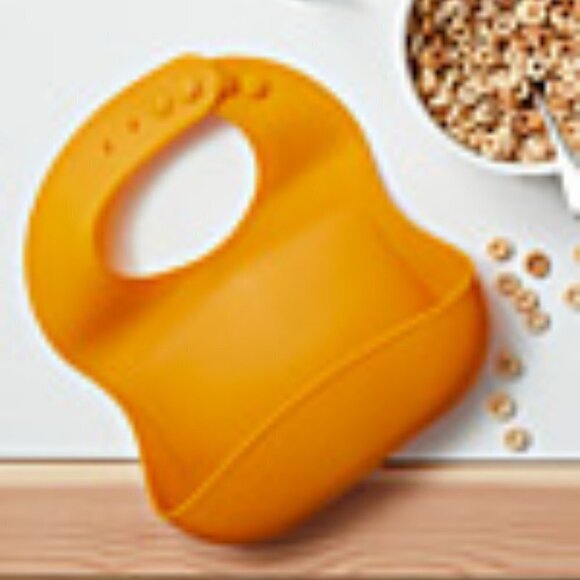 New Silicone Bib - Orange - Picture 1 of 2